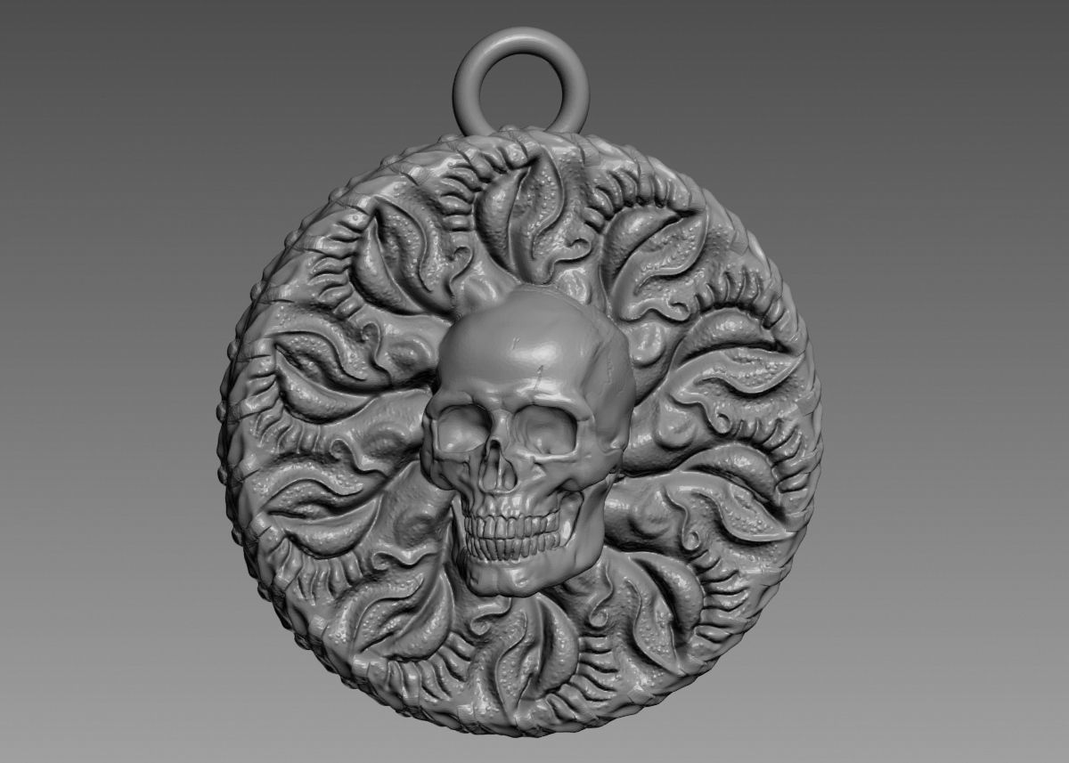 Skull Pendant 3d print model 3D print model_50