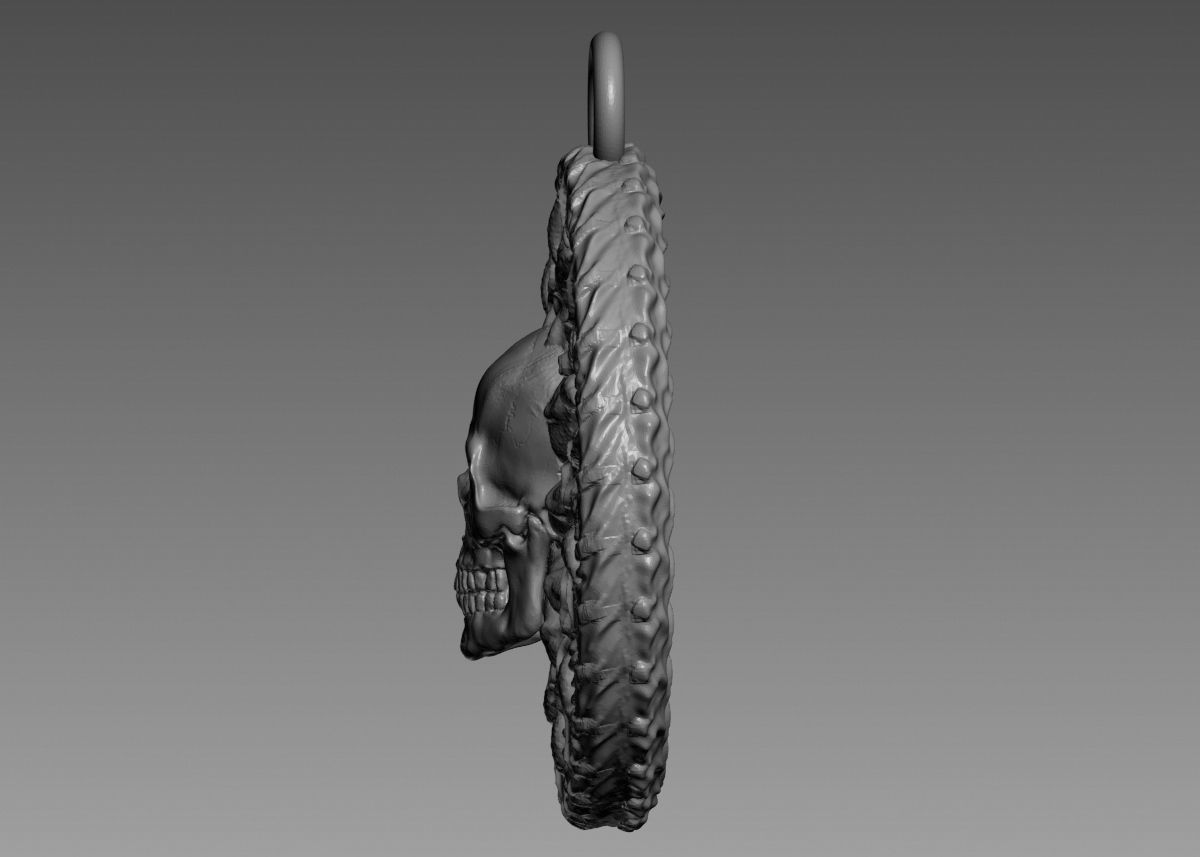 Skull Pendant 3d print model 3D print model_39