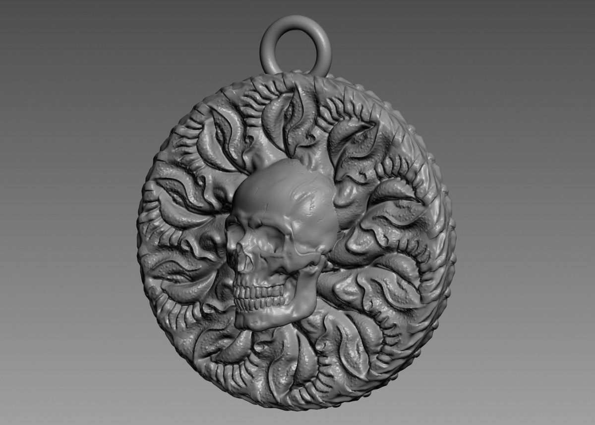 Skull Pendant 3d print model 3D print model_46