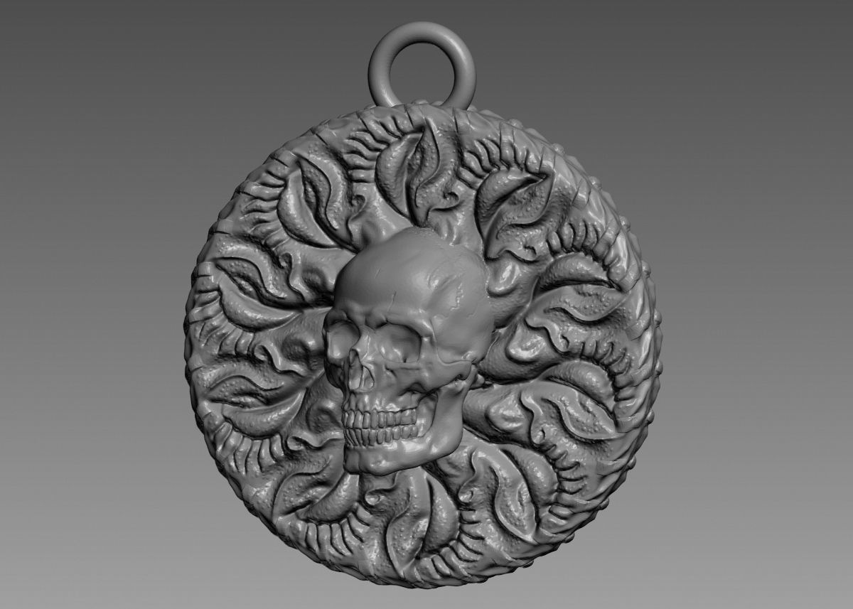 Skull Pendant 3d print model 3D print model_47