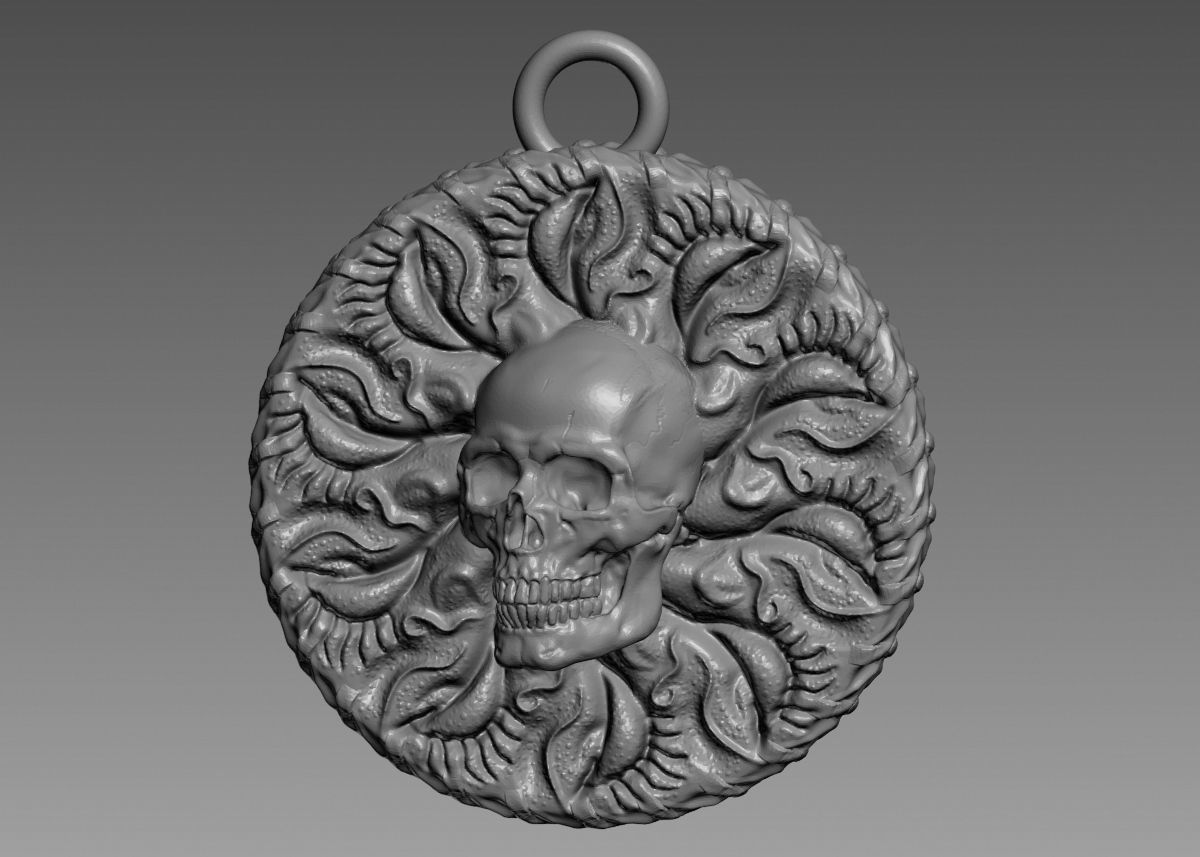 Skull Pendant 3d print model 3D print model_48