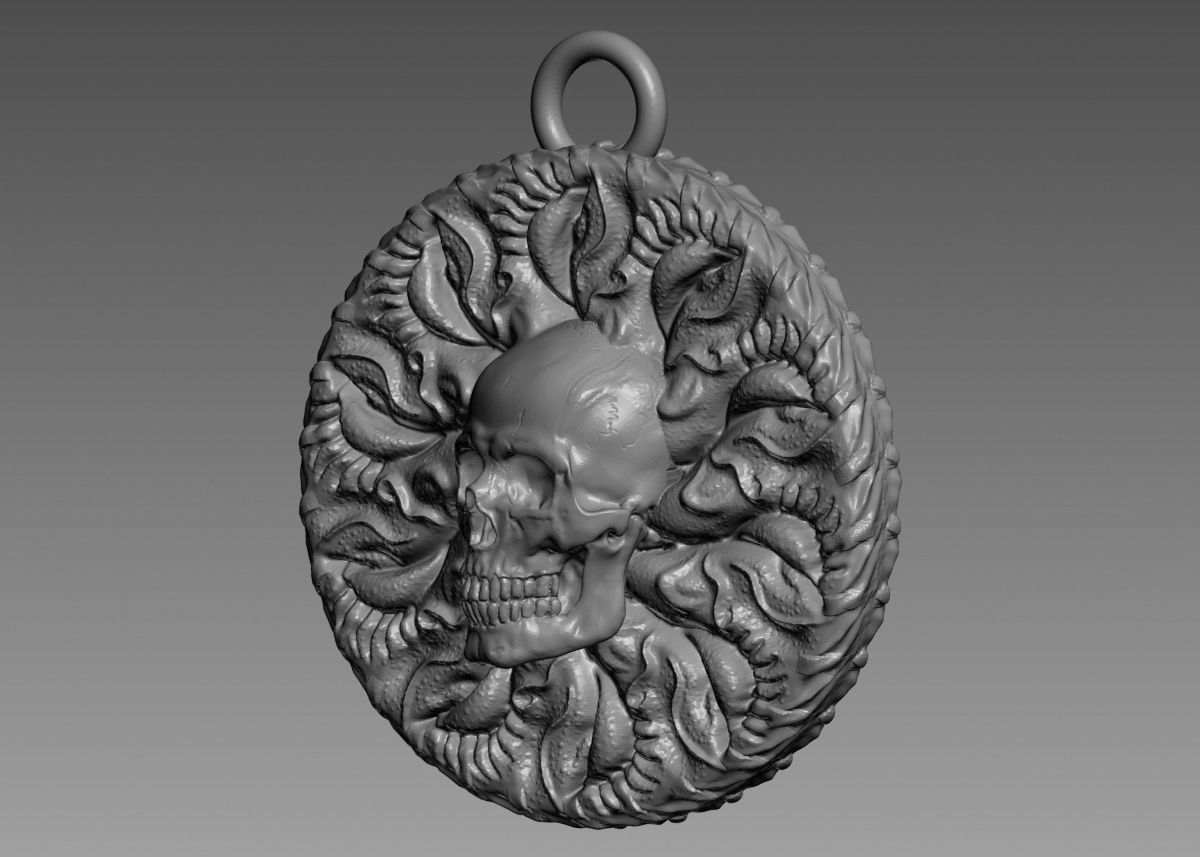 Skull Pendant 3d print model 3D print model_45