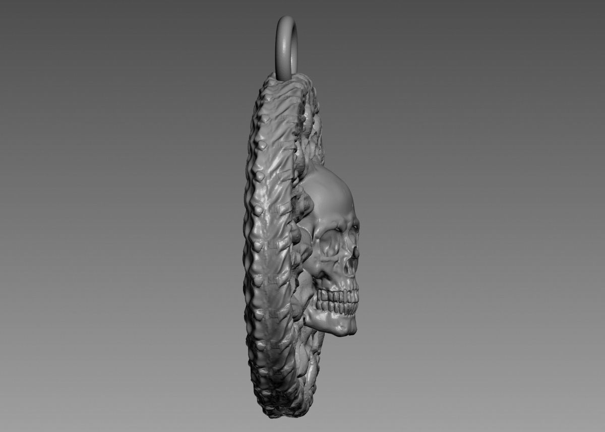 Skull Pendant 3d print model 3D print model_18