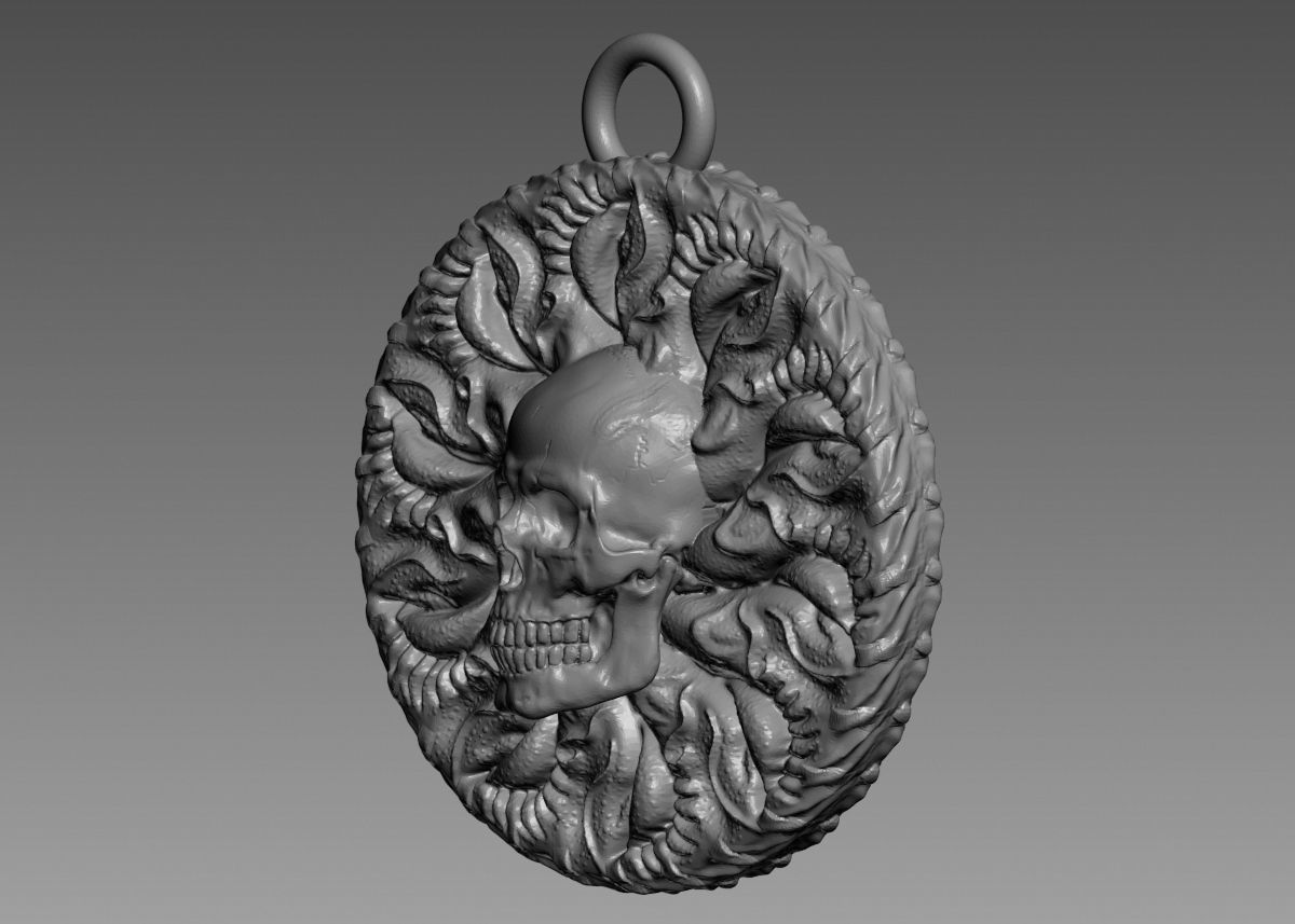 Skull Pendant 3d print model 3D print model_44