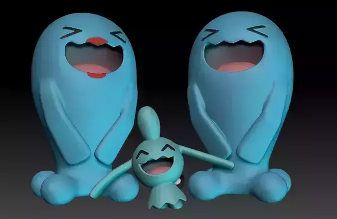 Pokemon Wynaut and Wobbuffet