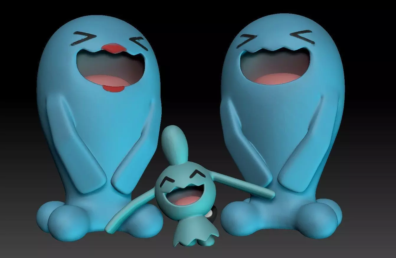 Pokemon Wynaut and Wobbuffet 3D print model_0