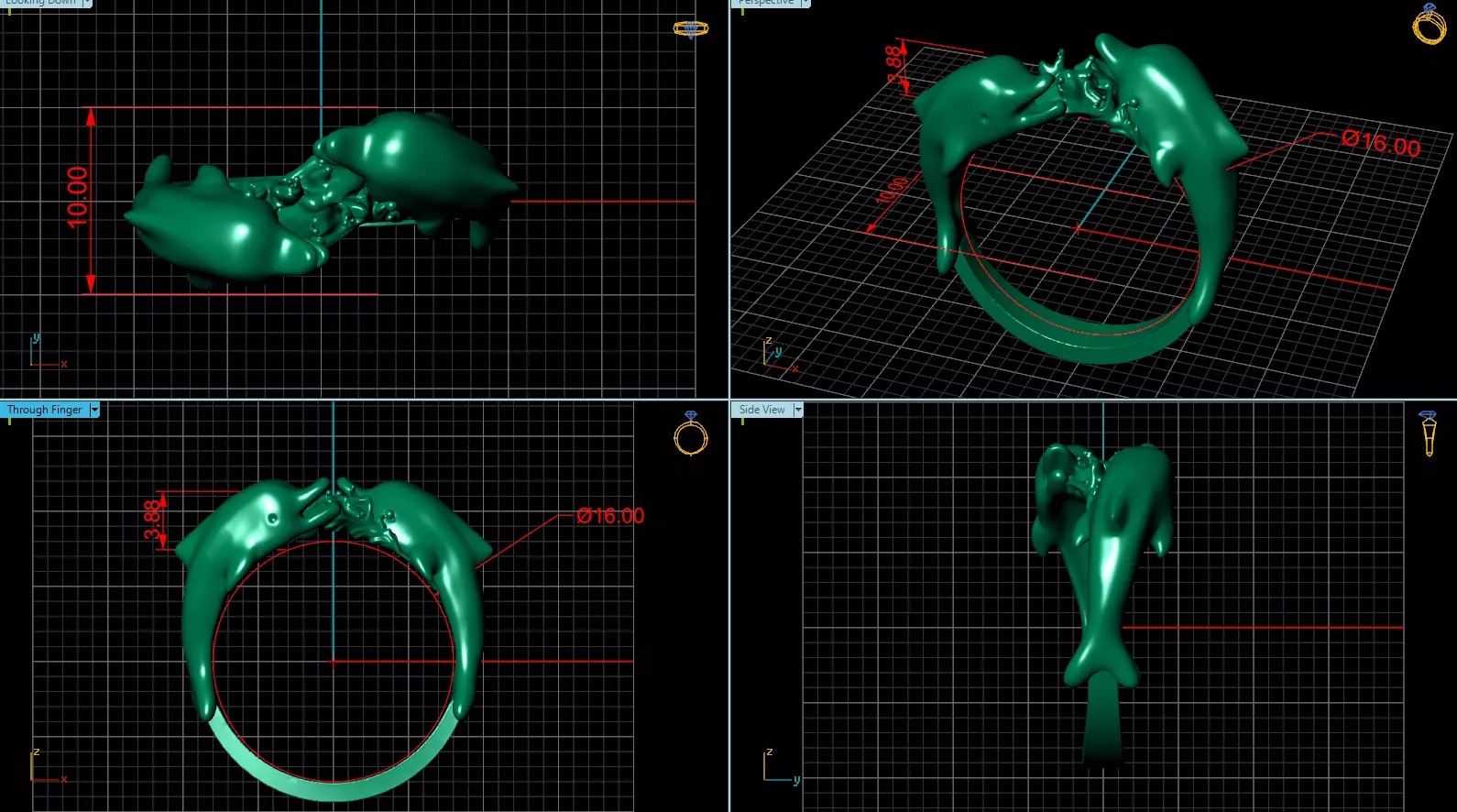 dolphin ring 3D print model_0