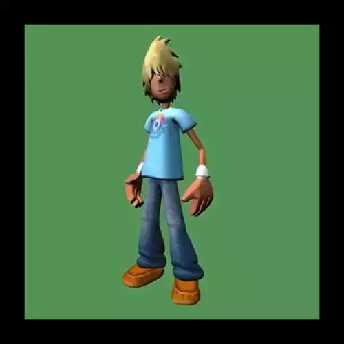 Surfer Man Low-poly 3D model