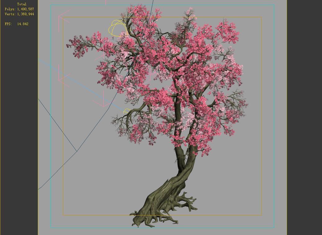 Hundred Forests-Plants-Pink Flower Tree 01 3D model_3