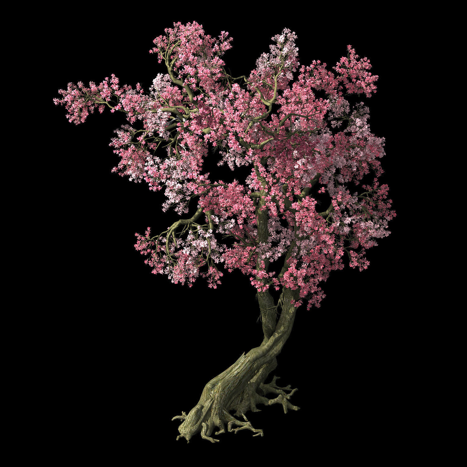 Hundred Forests-Plants-Pink Flower Tree 01 3D model_1