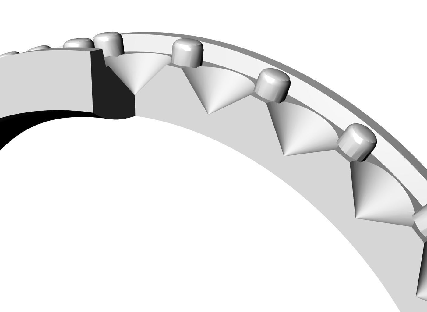 Eternity diamond ring 1row 3D print model_7