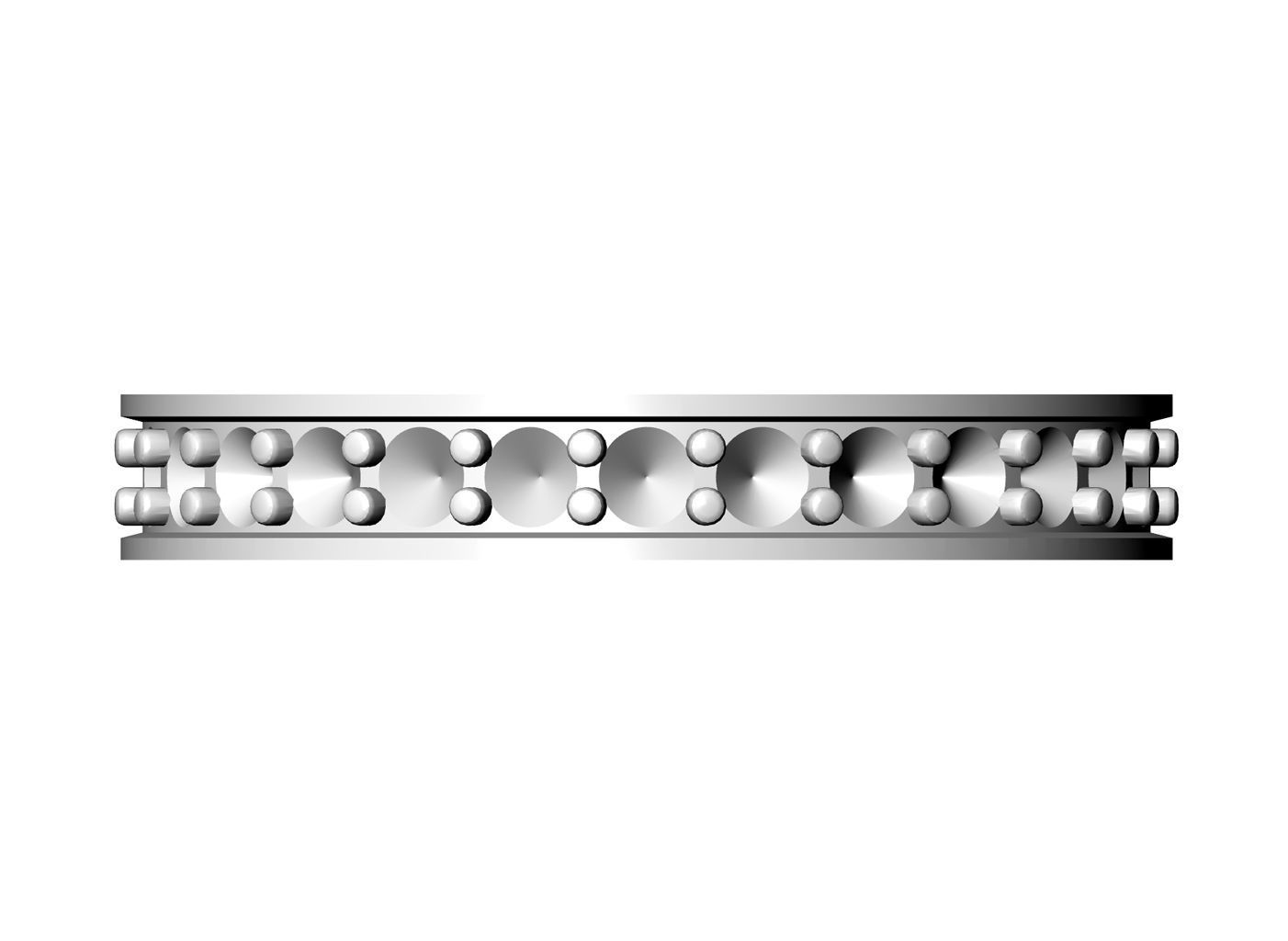 Eternity diamond ring 1row 3D print model_6