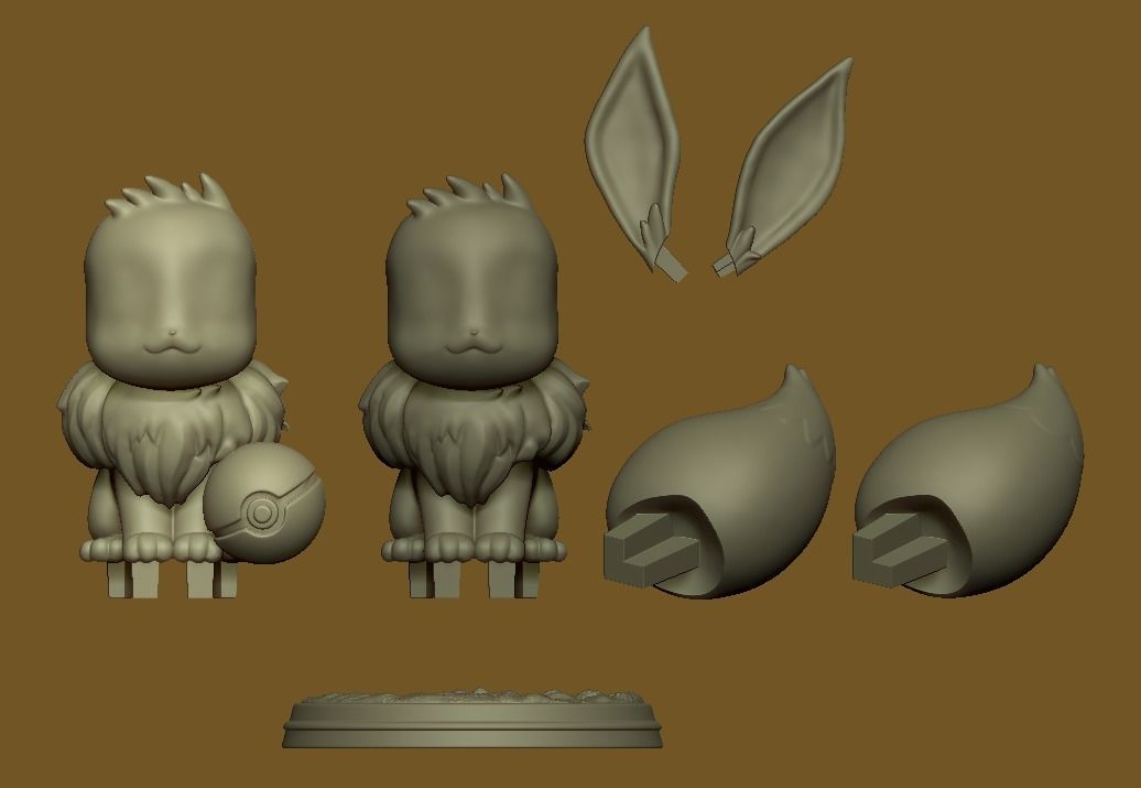 Eevee Statue 3D print model_5