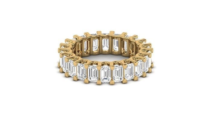 U  Shape Emerald  Diamond Ring 3D print model