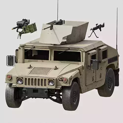 Humvee M1151 Low-poly 3D model