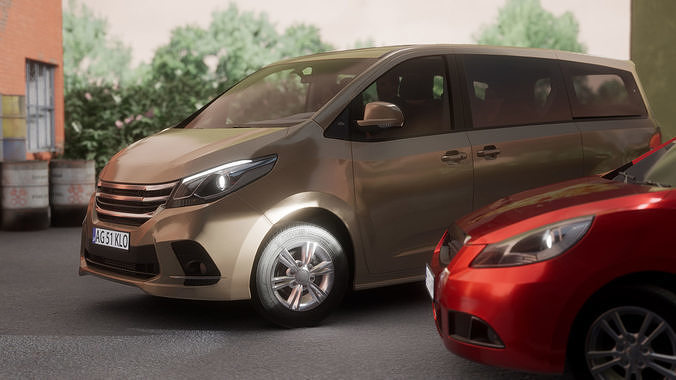 7 Cars Pack Low-poly 3D model