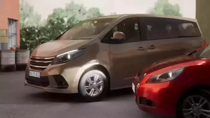 7 Cars Pack Low-poly 3D model