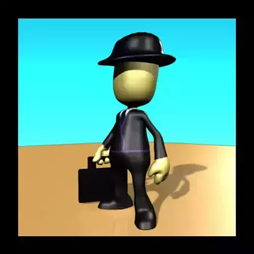 Business Man Pleb Low-poly 3D model