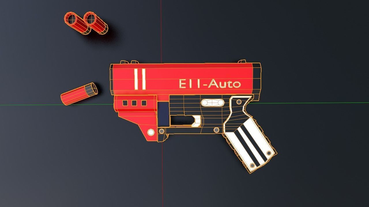Sci fi Gun pistol Low-poly 3D model_5