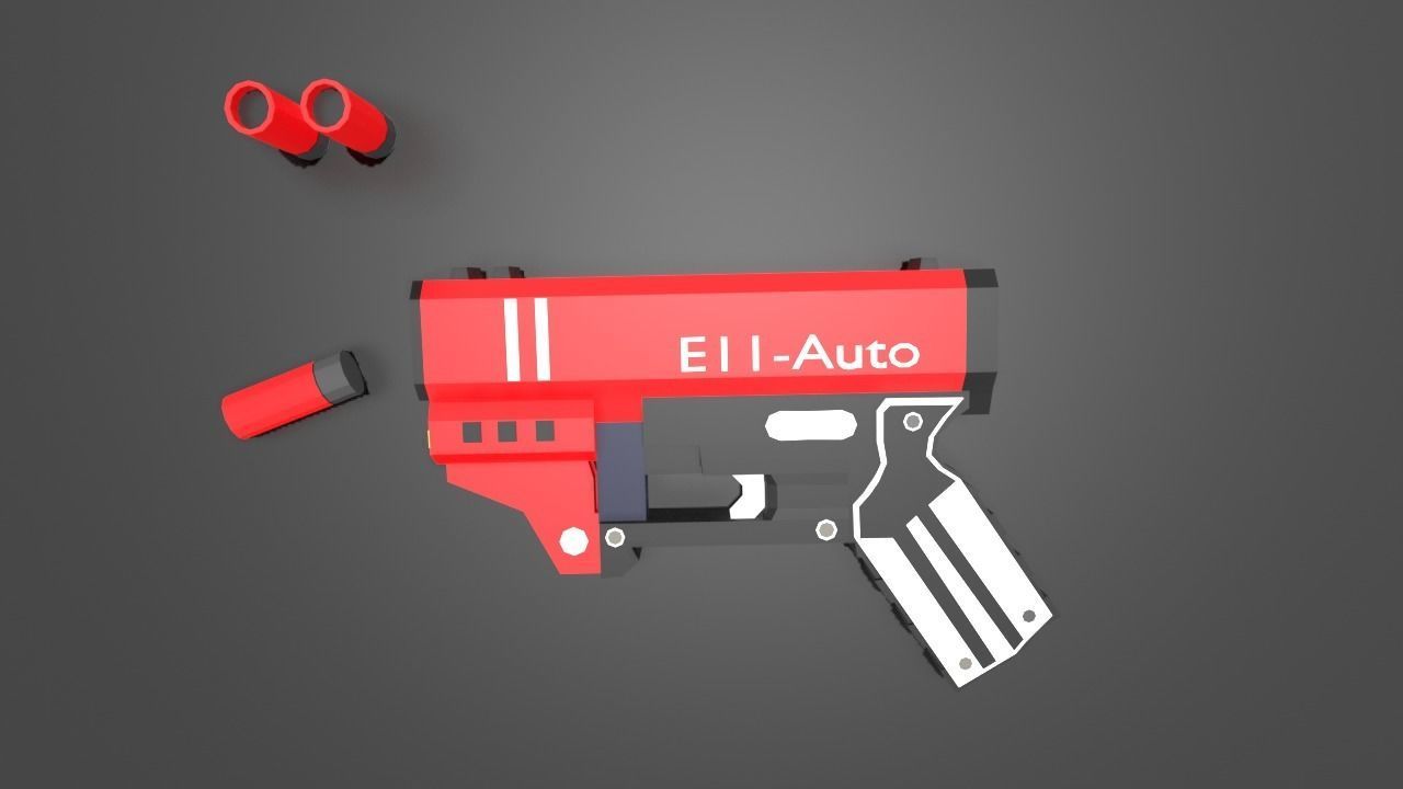 Sci fi Gun pistol Low-poly 3D model_2