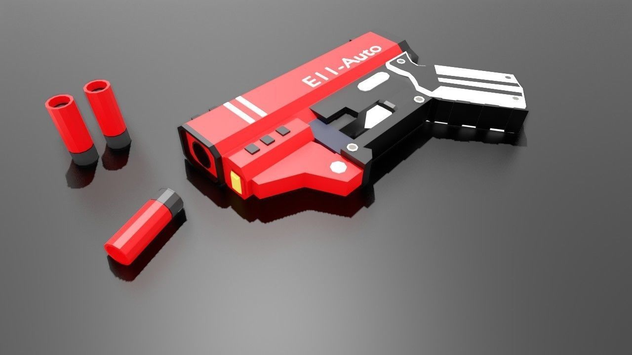 Sci fi Gun pistol Low-poly 3D model_3