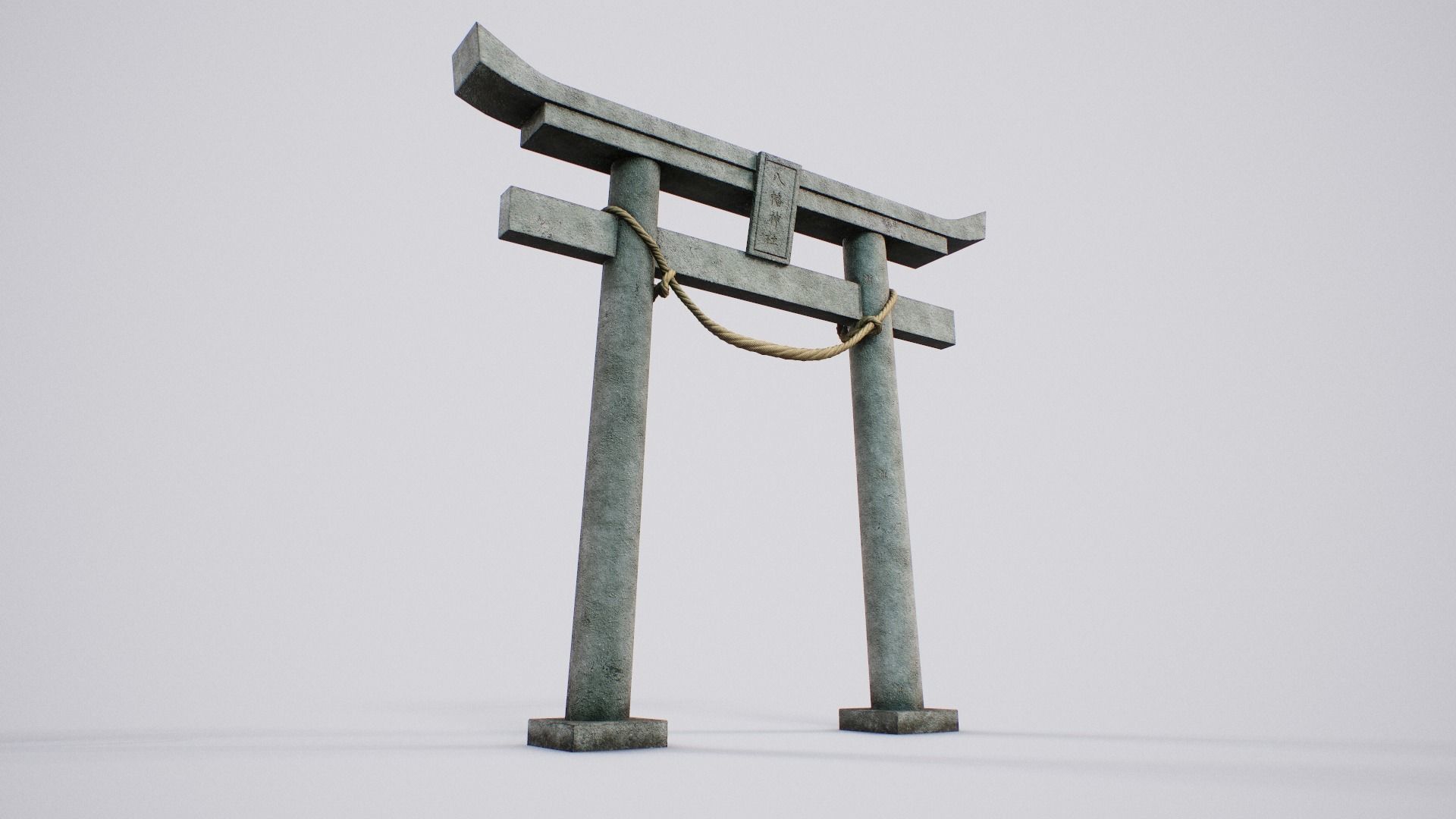 Japanese Hachiman Torii Gate - 5 Variants Low-poly 3D model_7