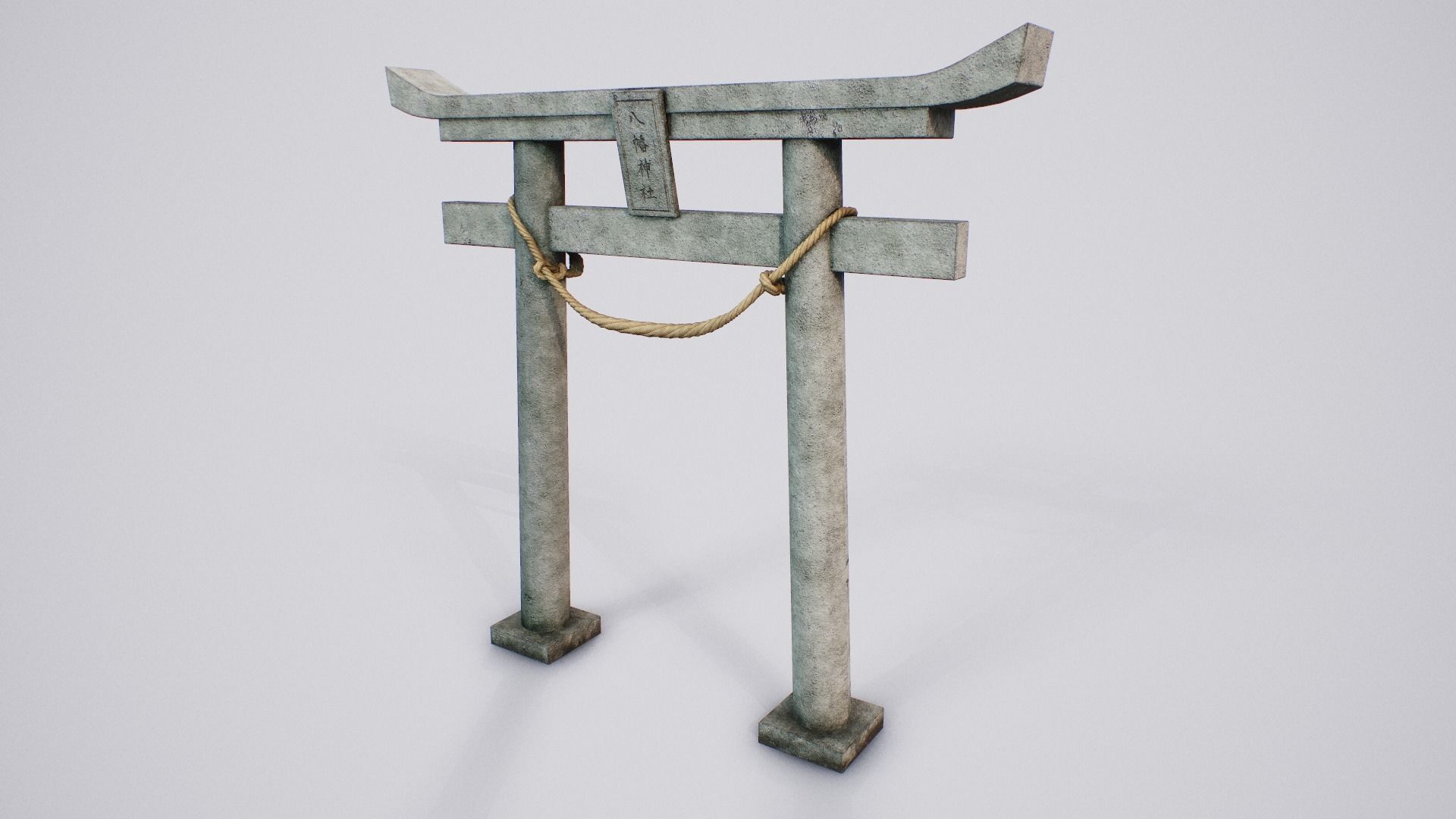 Japanese Hachiman Torii Gate - 5 Variants Low-poly 3D model_2