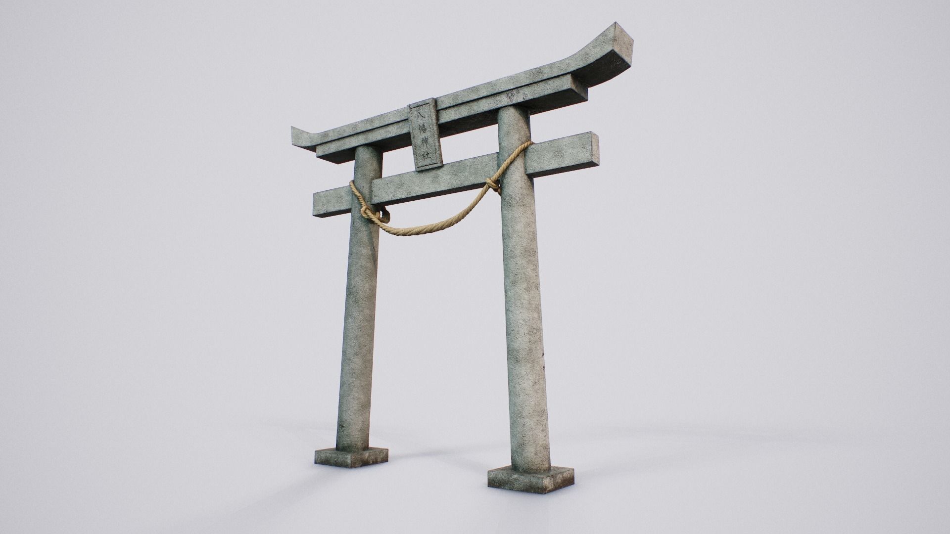 Japanese Hachiman Torii Gate - 5 Variants Low-poly 3D model_6
