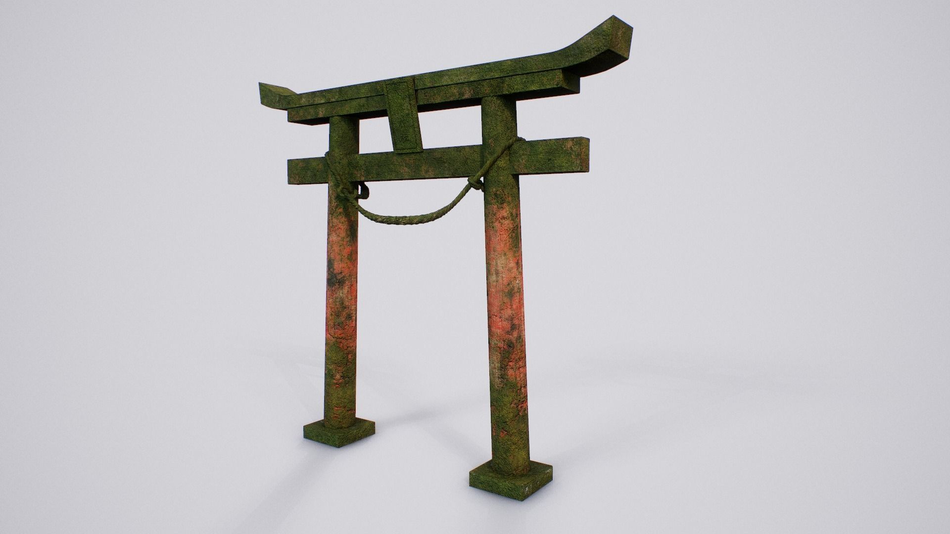Japanese Hachiman Torii Gate - 5 Variants Low-poly 3D model_4
