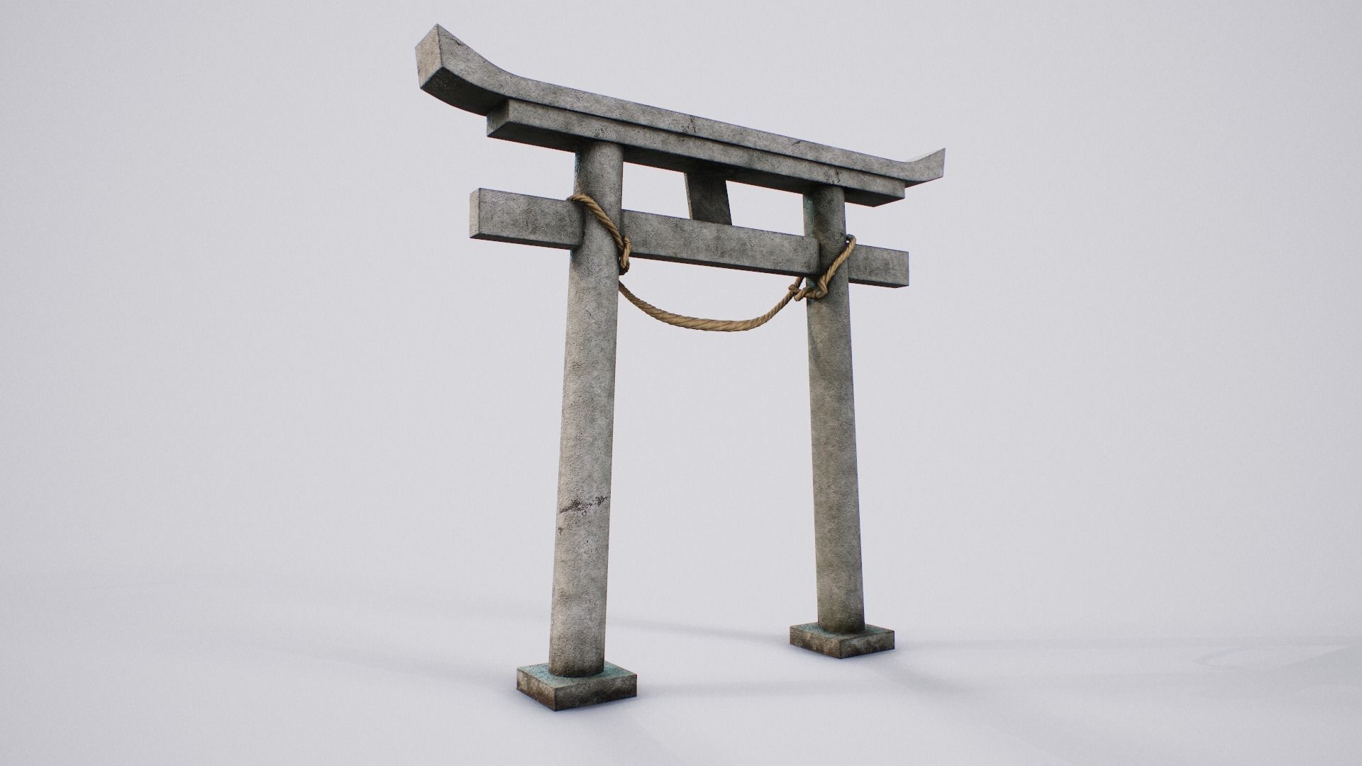 Japanese Hachiman Torii Gate - 5 Variants Low-poly 3D model_9