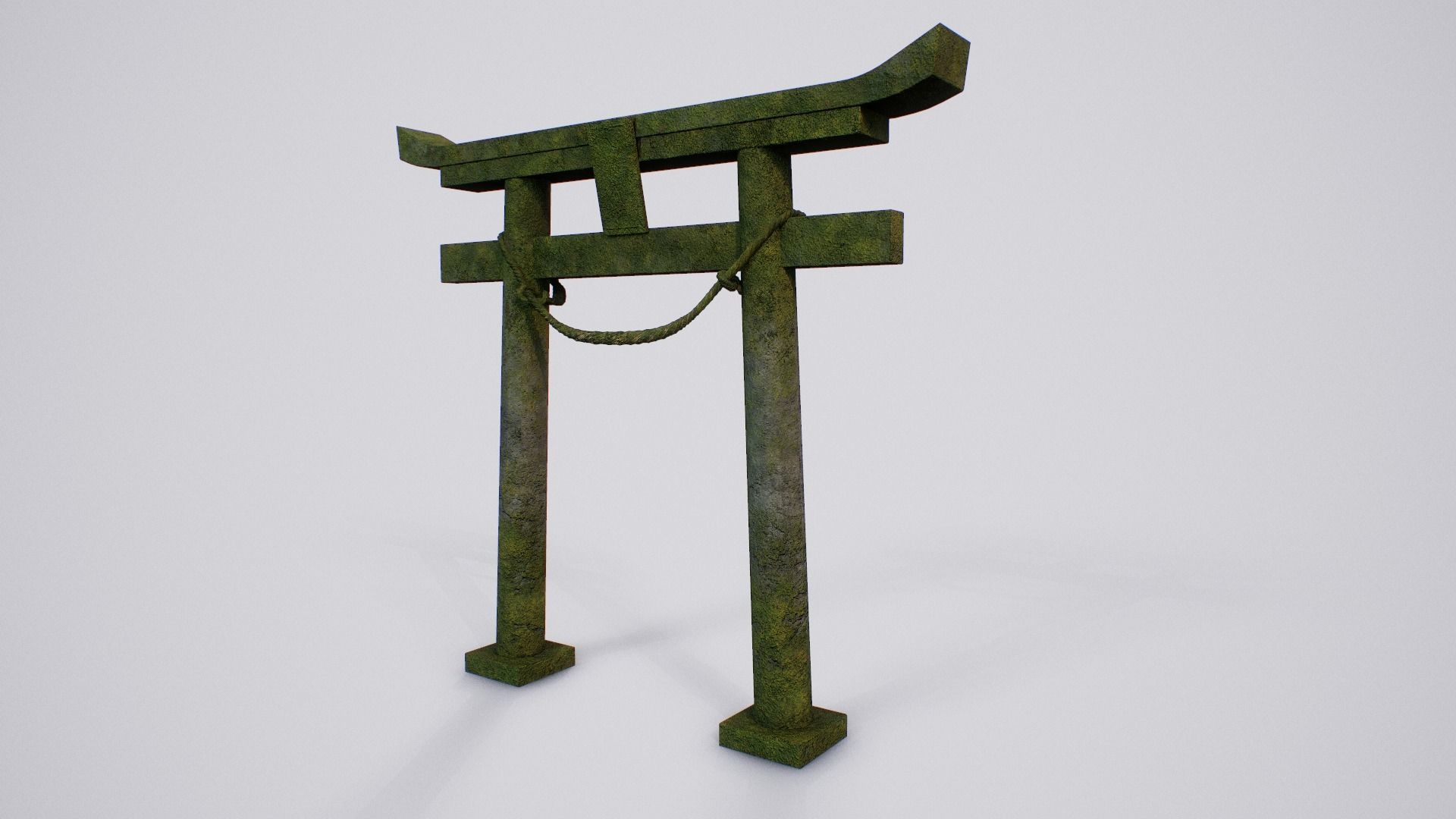 Japanese Hachiman Torii Gate - 5 Variants Low-poly 3D model_5