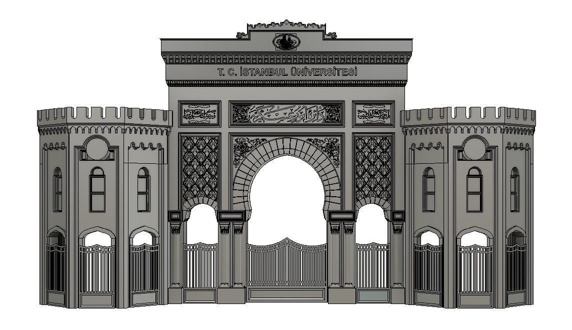 istanbul Universitesi Beyazit Kapisi istanbul university gate 3D print model_4