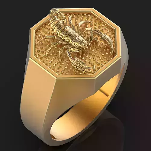scorpion ring Silver Gold  Print 3D print model