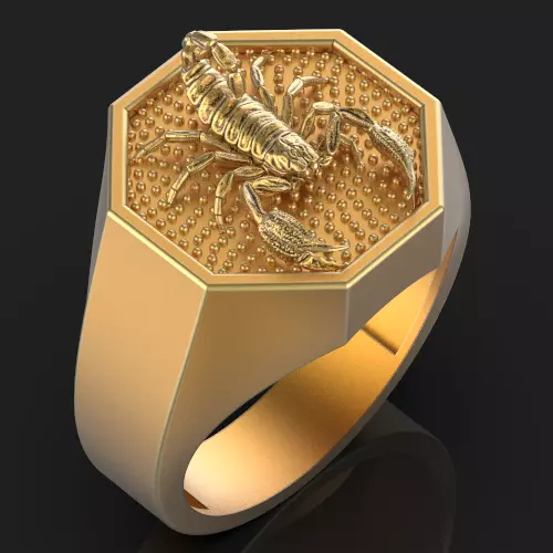 scorpion ring Silver Gold Print 3D print model
