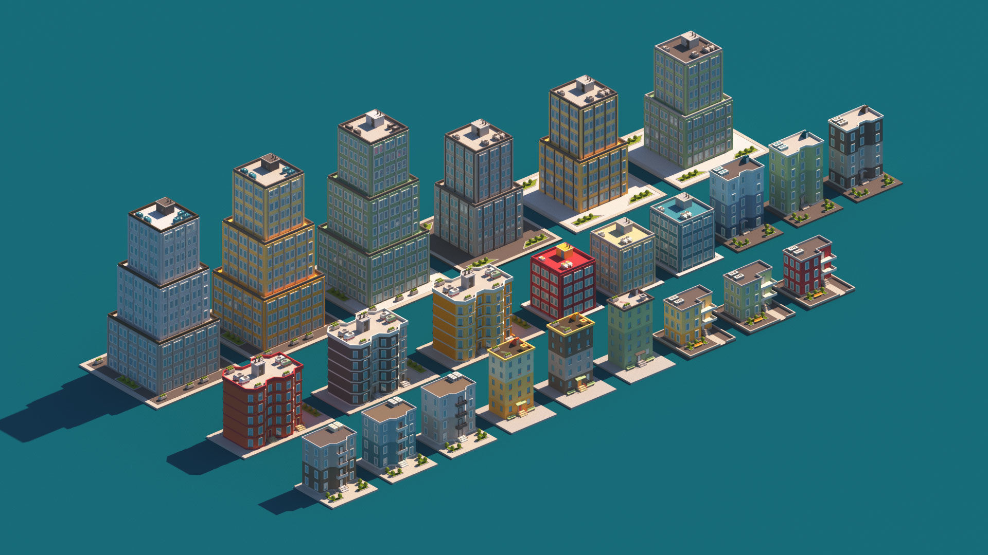 Cartoon City Pack Low-poly 3D model_33