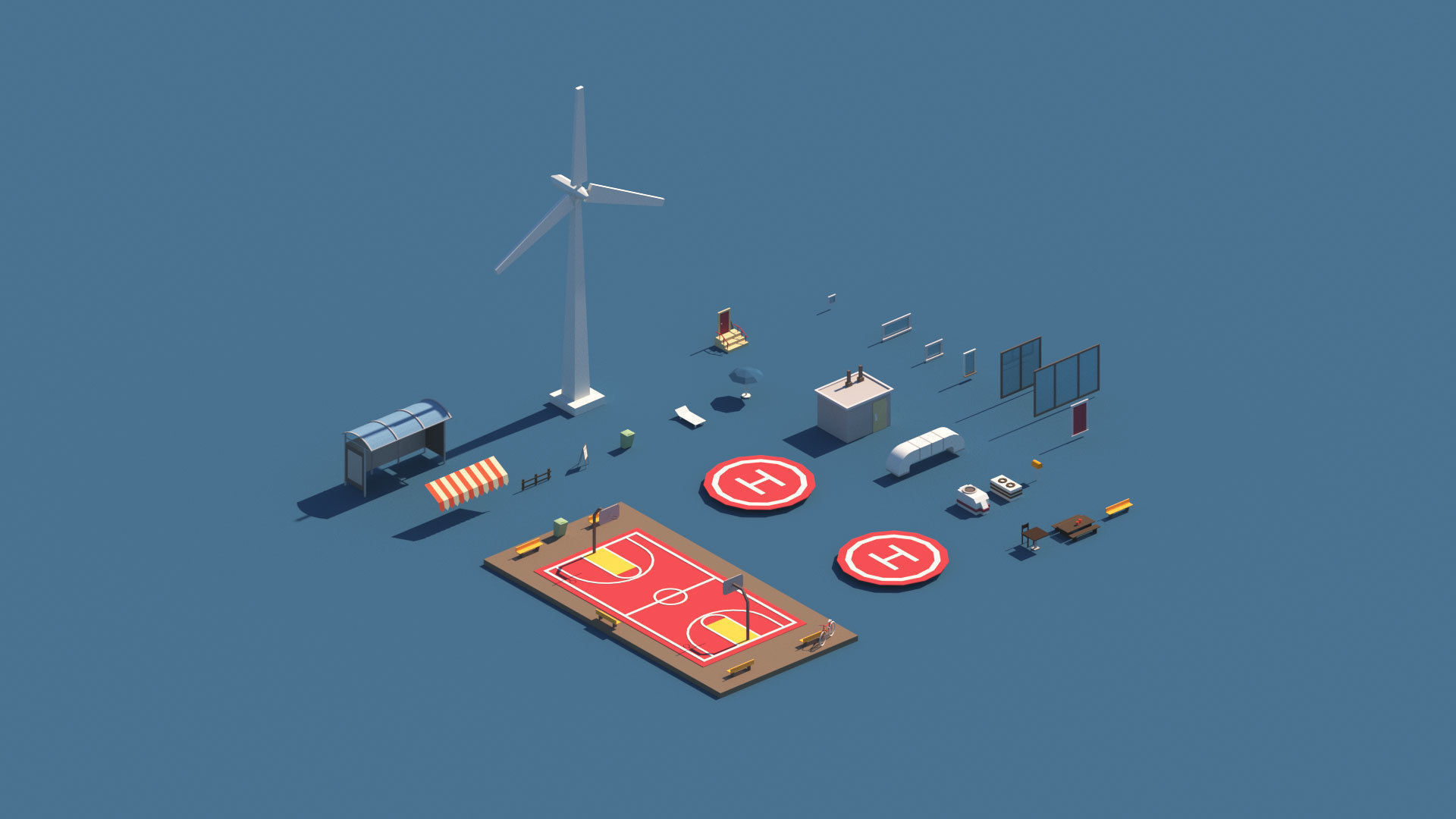 Cartoon City Pack Low-poly 3D model_17