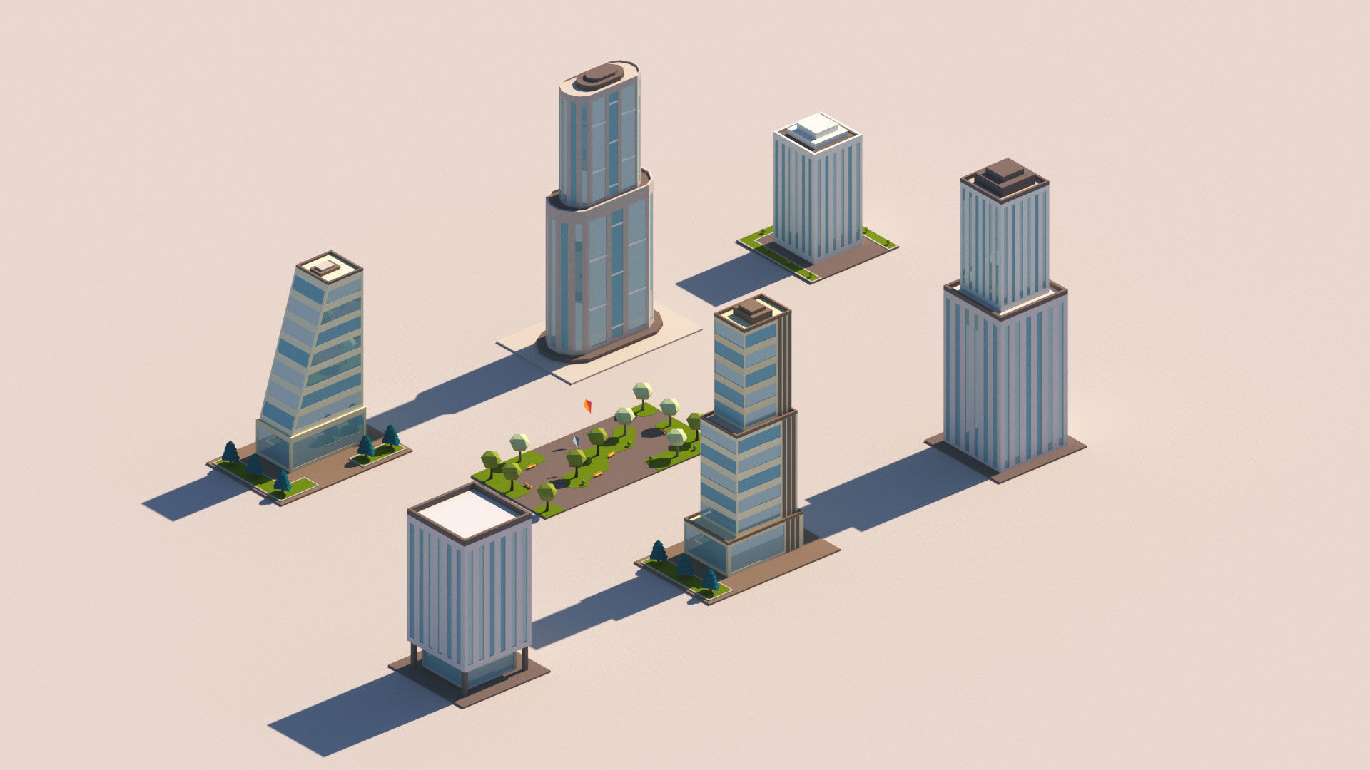 Cartoon City Pack Low-poly 3D model_28