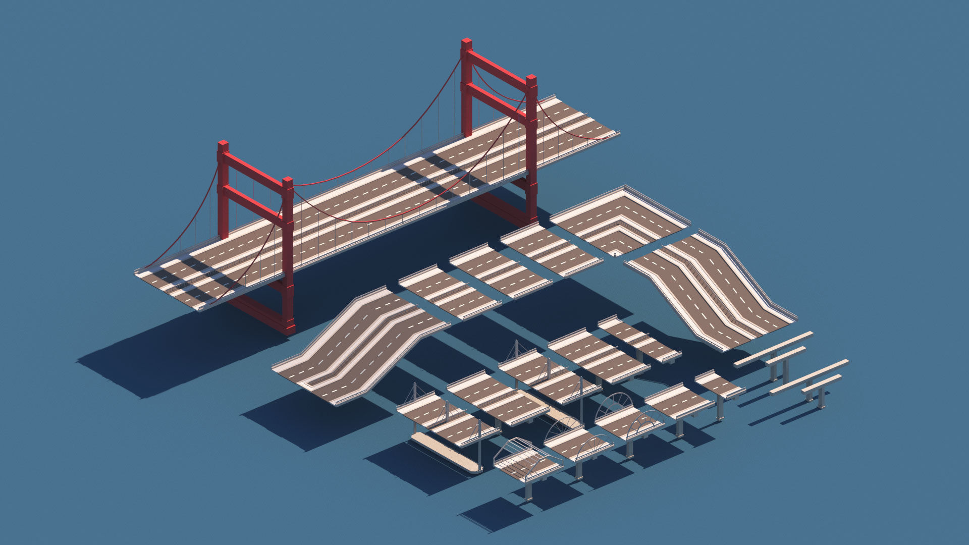 Cartoon City Pack Low-poly 3D model_35