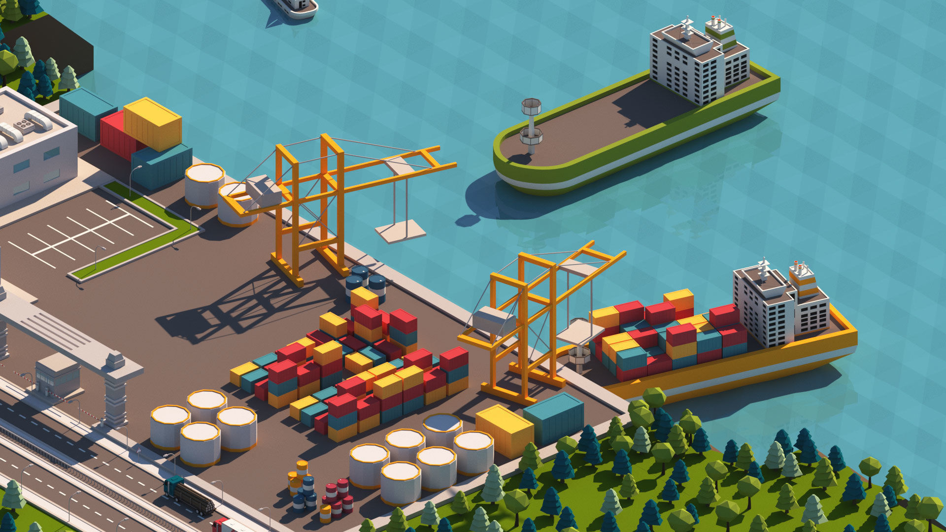 Cartoon City Pack Low-poly 3D model_6