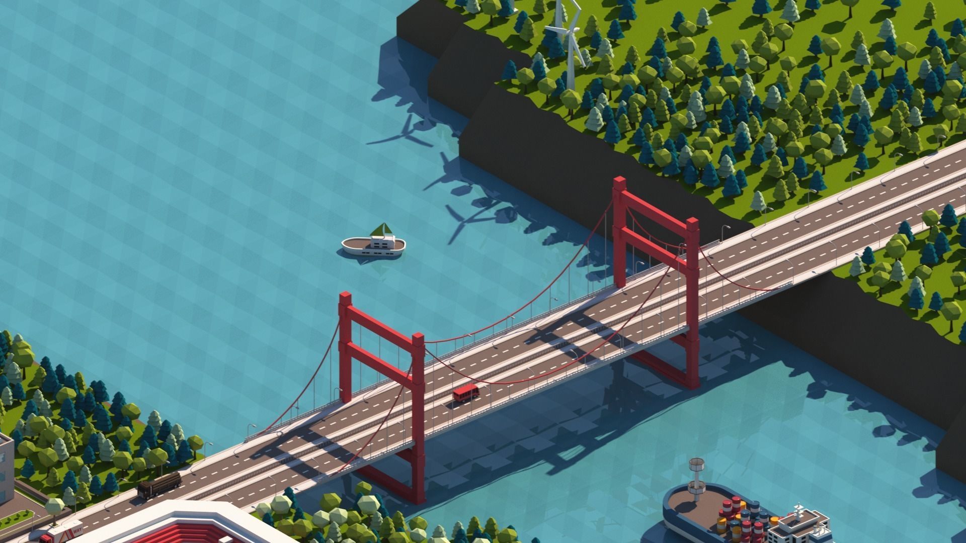 Cartoon City Pack Low-poly 3D model_2