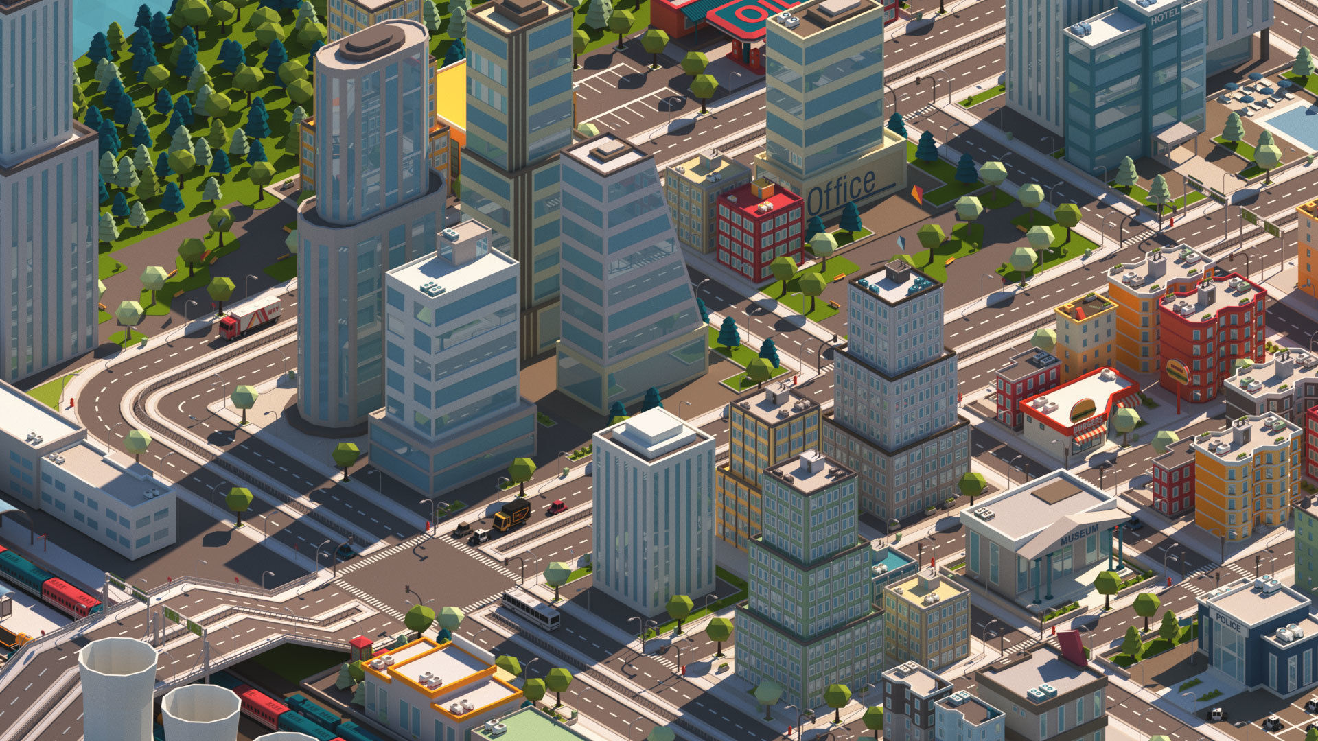 Cartoon City Pack Low-poly 3D model_5