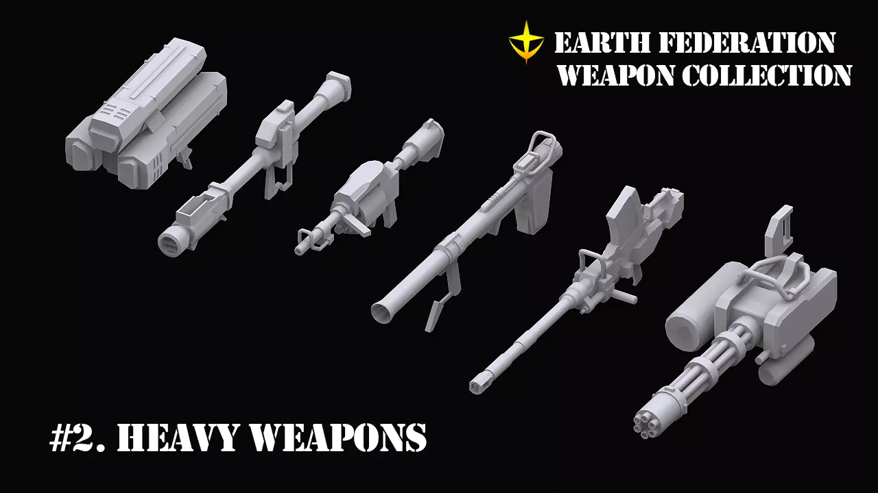 Gundam Earth Federation Heavy Weapons 3D model_0