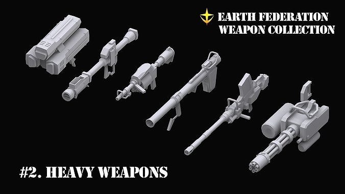 Gundam Earth Federation Heavy Weapons 3D model