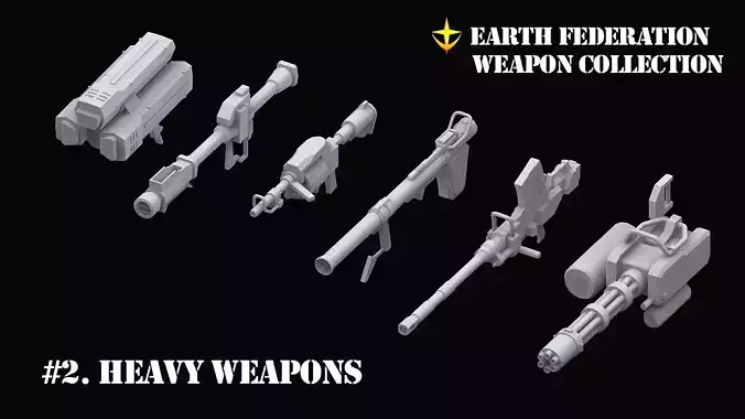Gundam Earth Federation Heavy Weapons 3D model