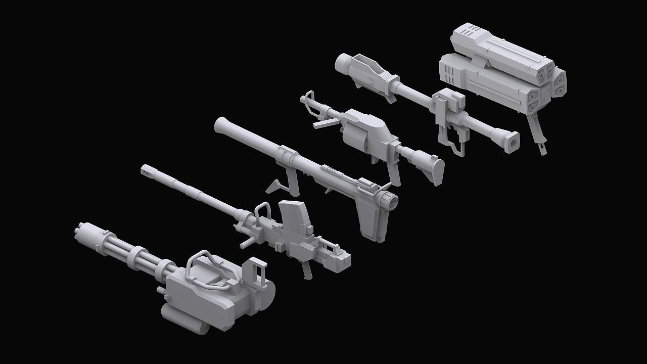 Gundam Earth Federation Heavy Weapons 3D model_2