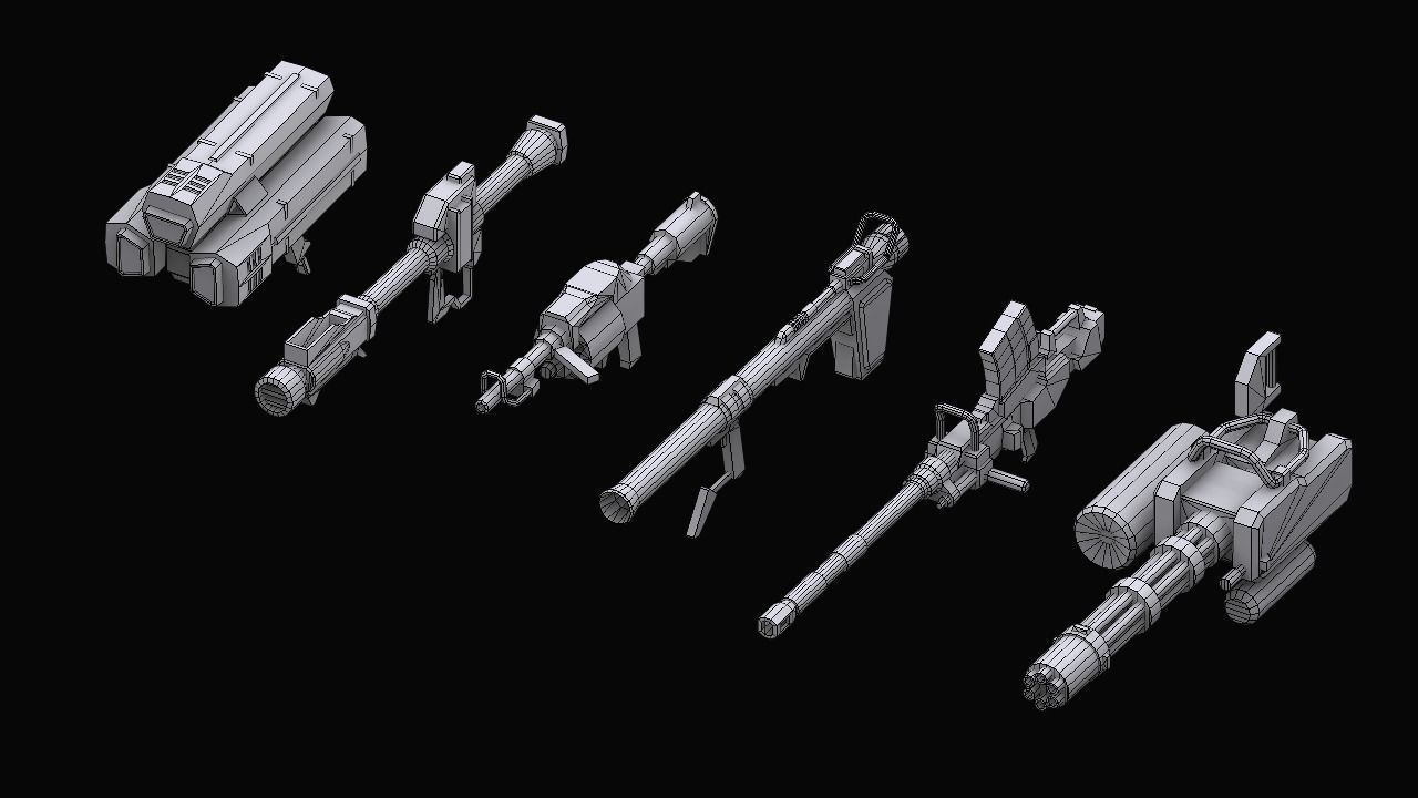 Gundam Earth Federation Heavy Weapons 3D model_1