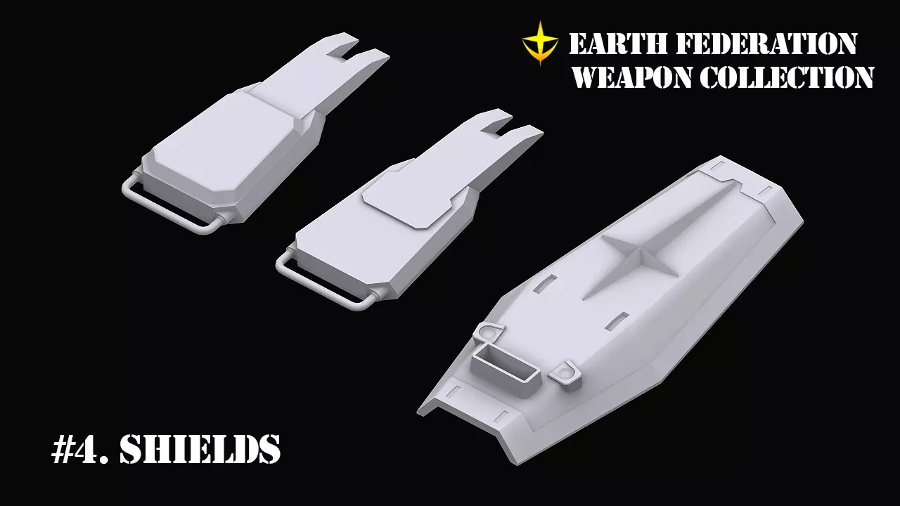 Gundam Earth Federation Shields 3D model_0