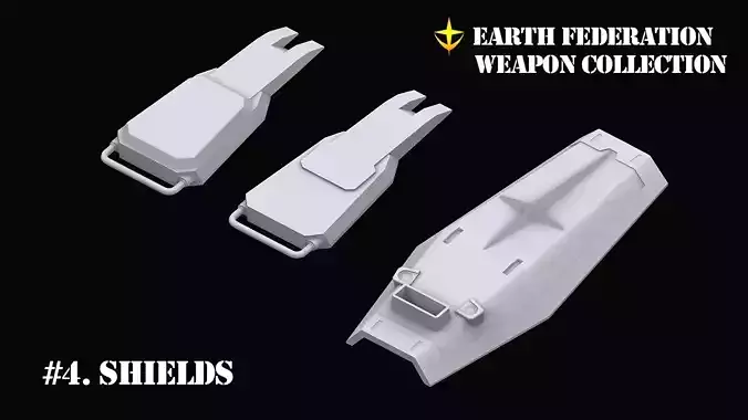  Gundam Earth Federation Shields 3D model