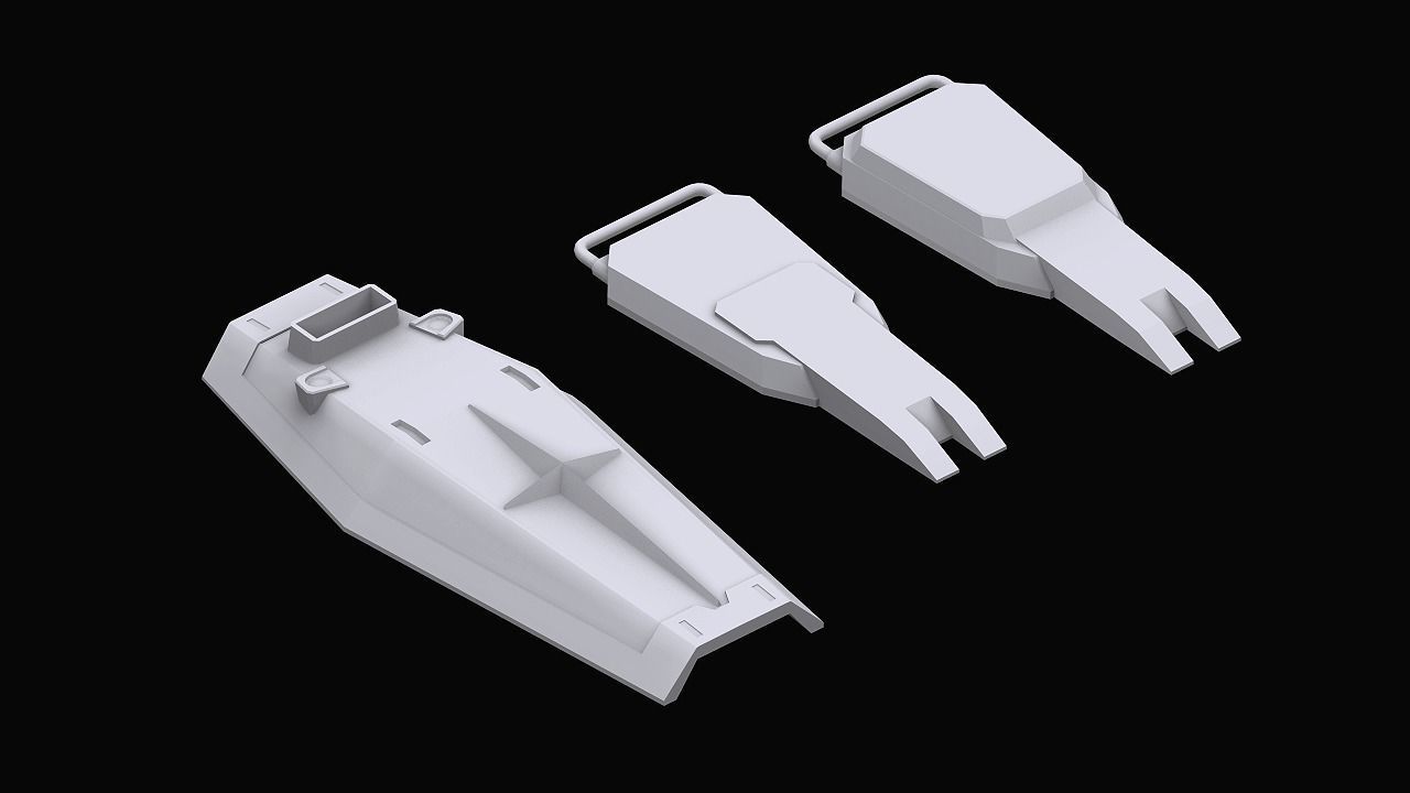 Gundam Earth Federation Shields 3D model_2