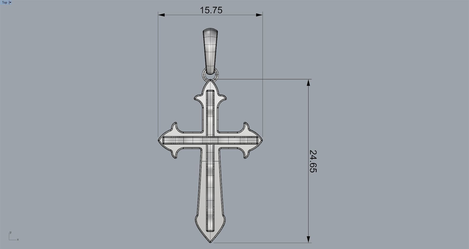 JESUS CROSS GOLD PENDANT 3D print model_6